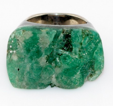 circle & square adventurine ring