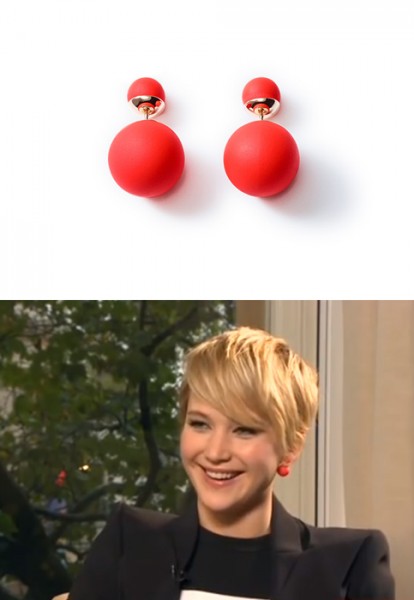 jennifer lawrence in dior earrings