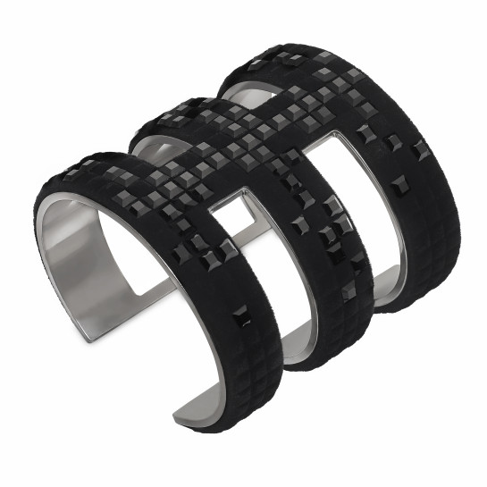 Atelier Swarovski by Viktor&Rolf, Velvet Rock Triple Cuff in Jet