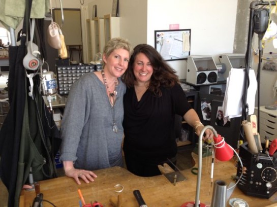 At her Rebecca's workbench 