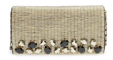 whiting & david gia crystal & bead clutch