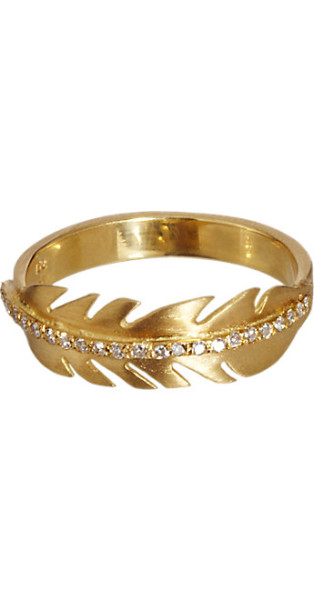 ileana makri diamond & yellow gold feather ring