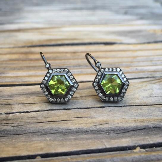 mayson peridot and diamond earrings from zaver & mor