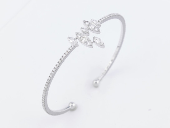 marli vines white gold and diamondslip-on cuff