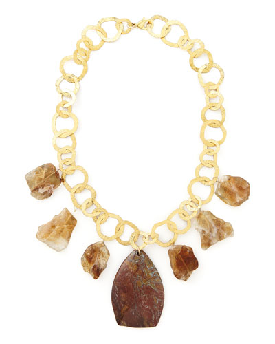 devon leigh rainbow jasper and citrine necklace