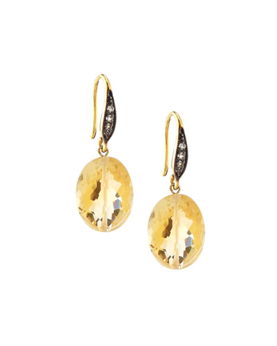 margo morrison citrine and white sapphire drop earrings