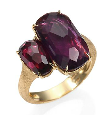 marco bicego amethyst, rhodolite garnet and 18K gold cocktail ring