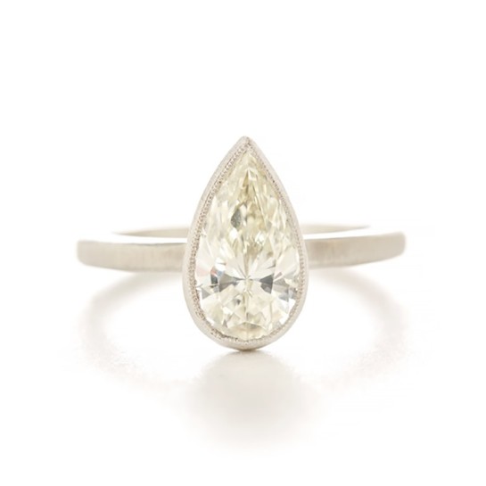 jennifer dawes diamond pear ring in platinum