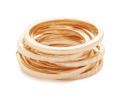 kenneth jay lane polished gold 8 stack bracelet