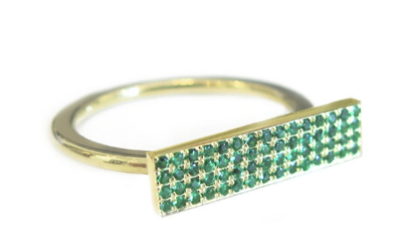 jennifer meyer emerald rectangle stacking ring