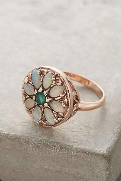 arik kastan emerald and opal round mandala ring in 14k rose gold