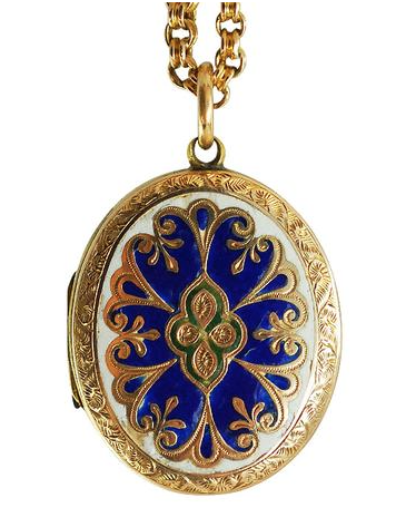 victorian 9k enamel locket via metier