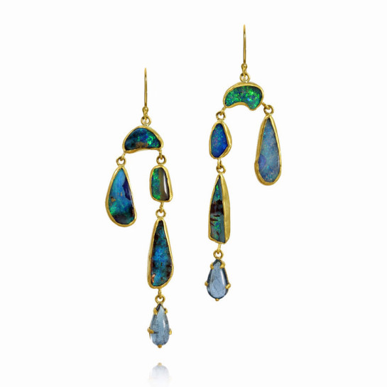 margery hirschey opal and aquamarine chandelier earrings